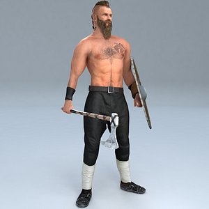 3D rigged viking 3