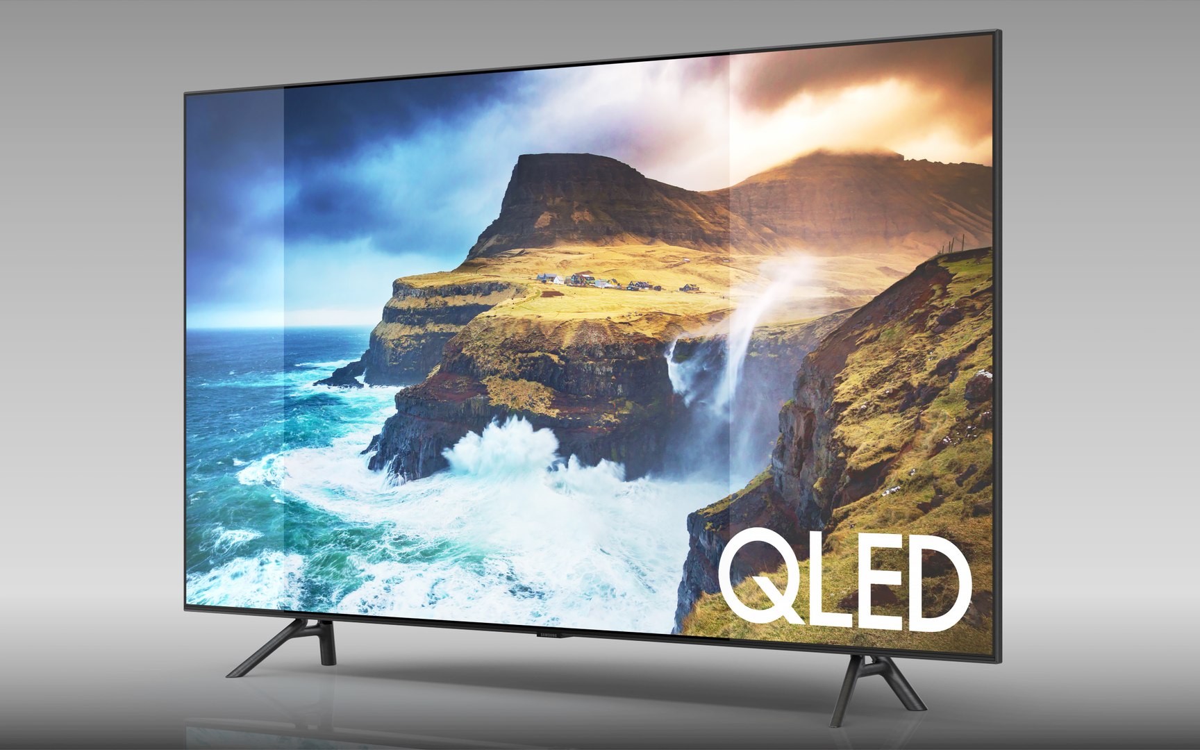 Телевизор qled 43 дюймов. Телевизор Samsung QLED 75 дюймов. Samsung q70r 49.