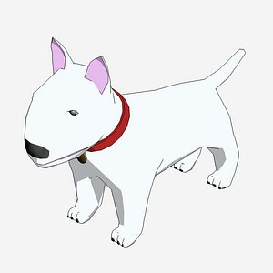 3d model cartoon bull terrier rendered
