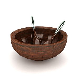 wood bowl salad model