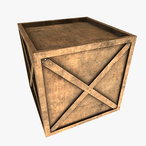 3D model wooden box