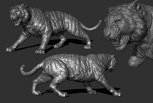 Tiger Head 3D Model $129 - .ztl .max .fbx .obj - Free3D