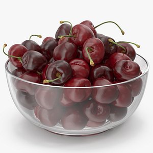 3D cherries glass plate