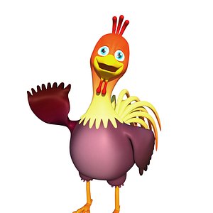 cartoon chicken rigged 3D