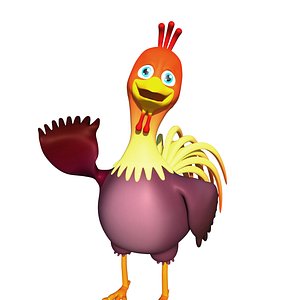 Rigged Cartoon Chicken "Rooster"