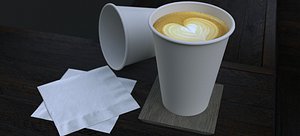 latte 12 oz coffee cup model