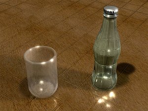 3d vintage soda bottle glass