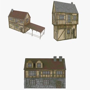 Pacote de construção medieval de Minecraft Modelo 3D $10 - .blend .obj .fbx  .dae - Free3D