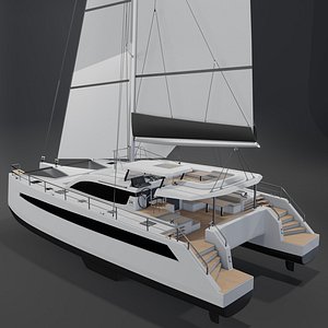 3D Privilege 580 3D Catamaran 3d Model MODERN DESIGN
