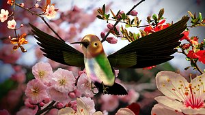 hummingbird birds c4d