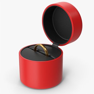 Red Ring Box With Ring 3D model