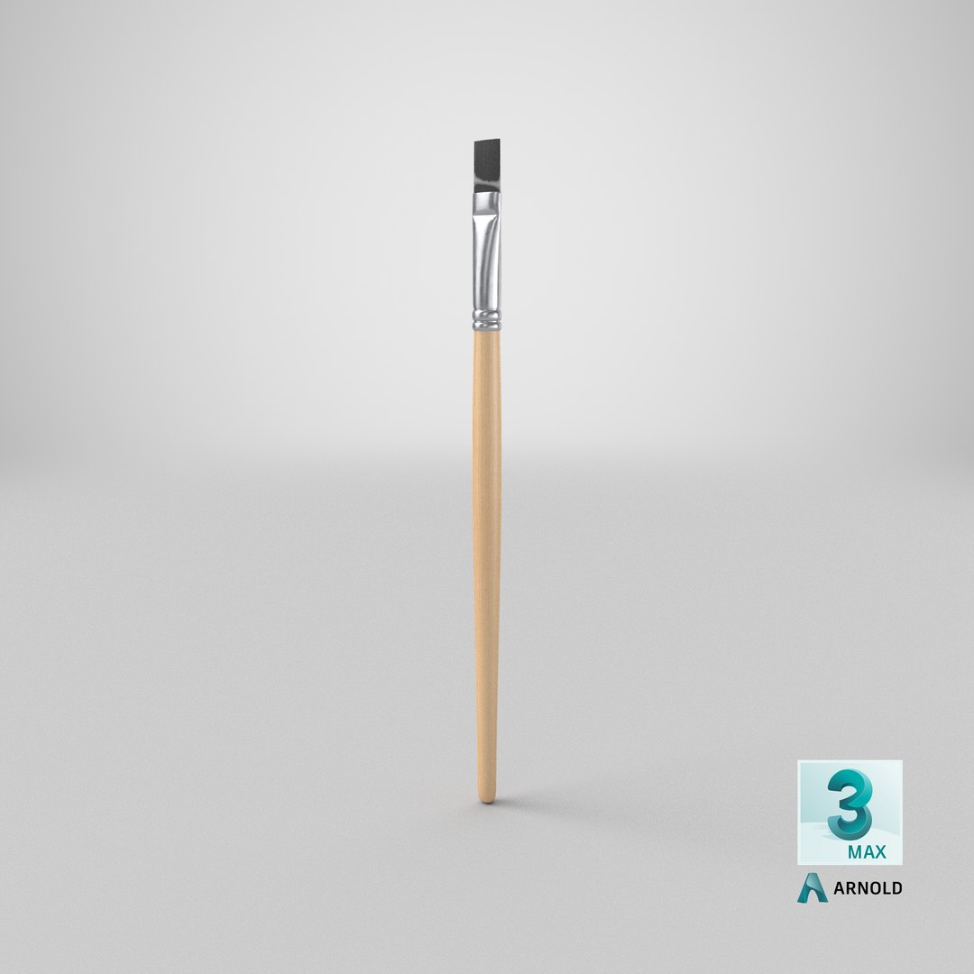 3D Flat Paint Brush Model - TurboSquid 1934792