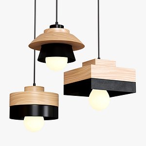 Pendant light Wooden LED square or round model