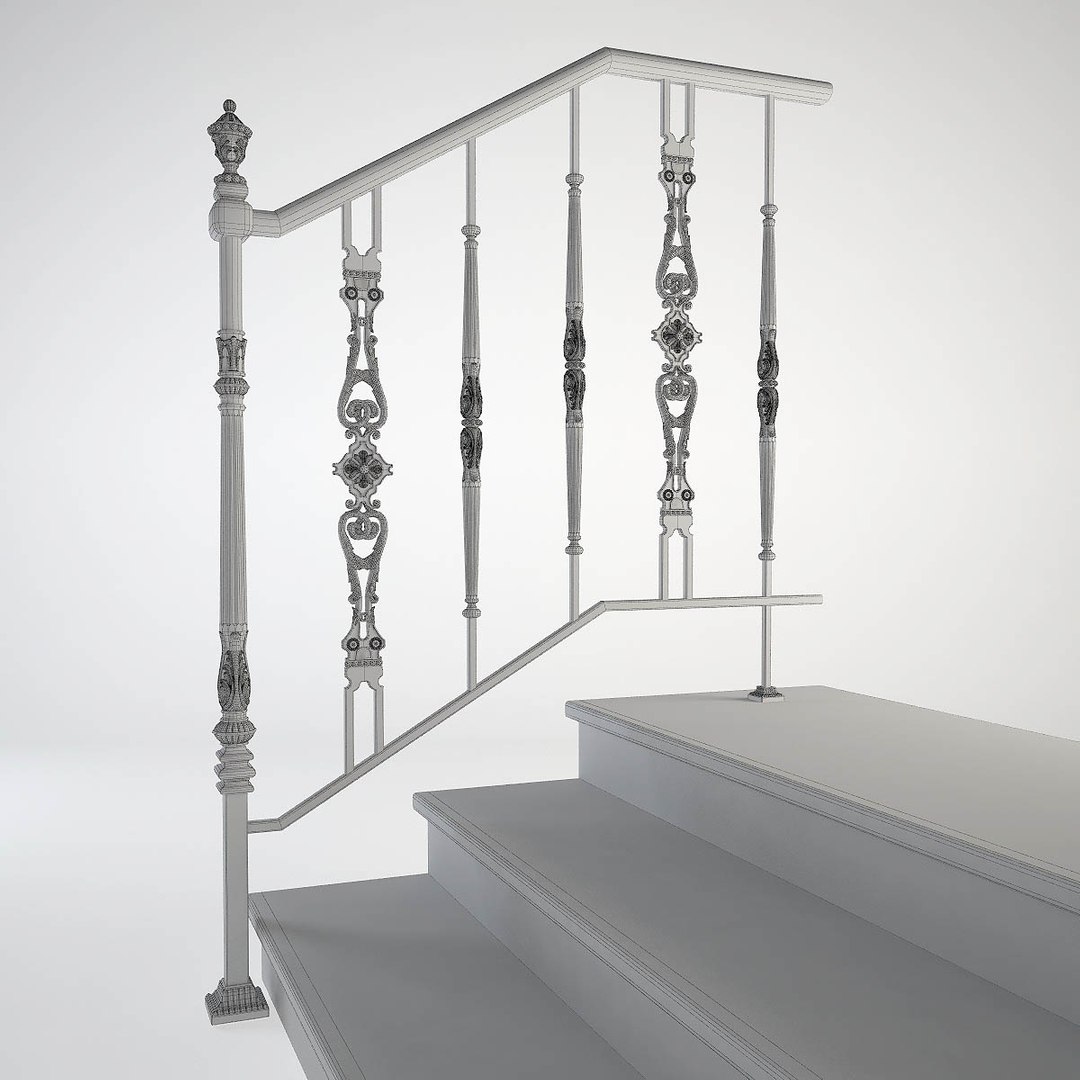 3ds Wrought Gold Stair Rails