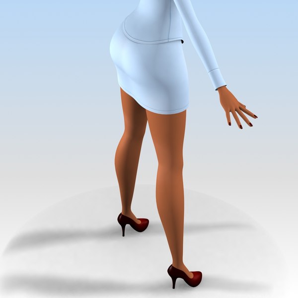 afro-american cartoon girl woman 3d model