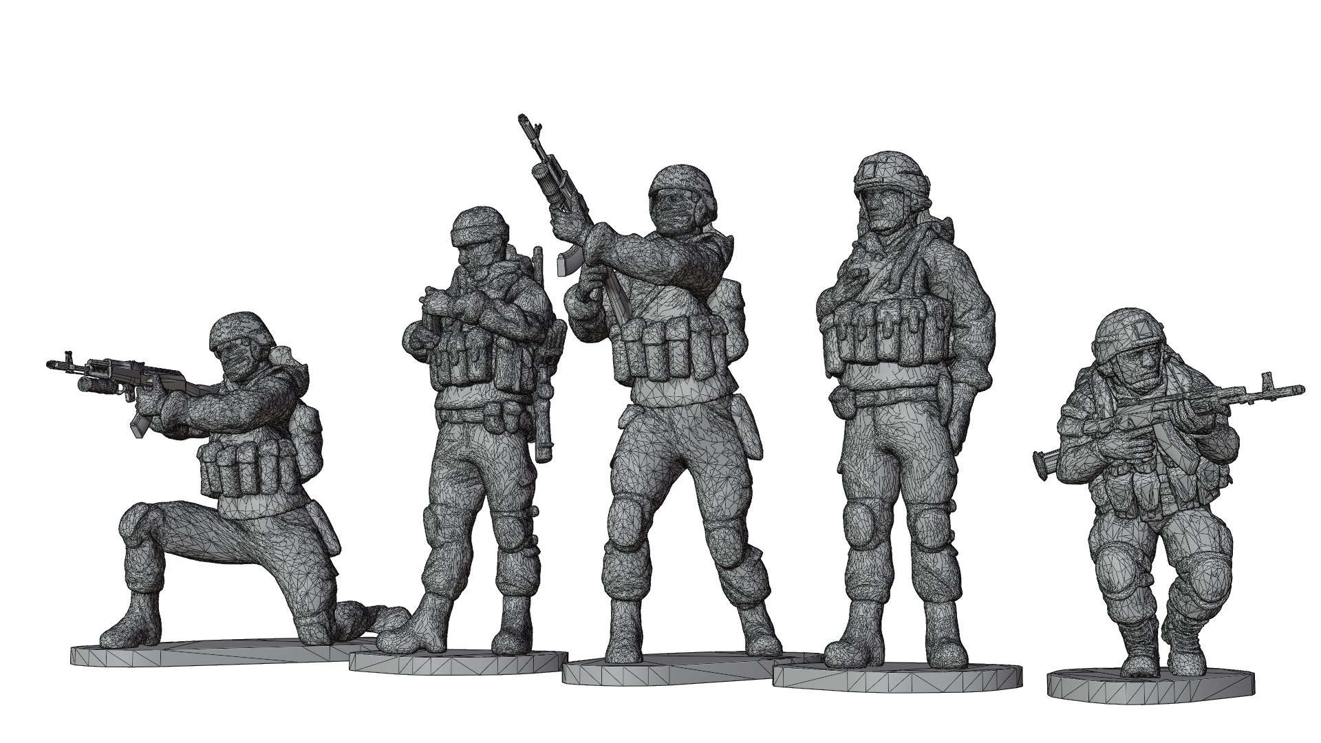 Set Of Soldiers In Different Poses Shooter Pak 3 3D - TurboSquid 2032783