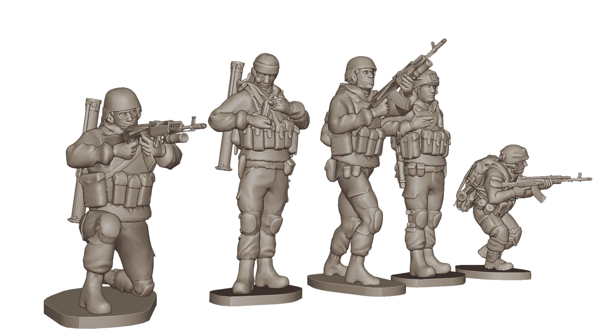 Set Of Soldiers In Different Poses Shooter Pak 3 3D - TurboSquid 2032783