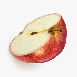 Half Red Apple 3D model