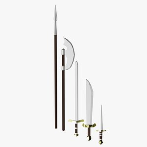 Low Poly Game Ready Medieval Weapons Pack 3D model