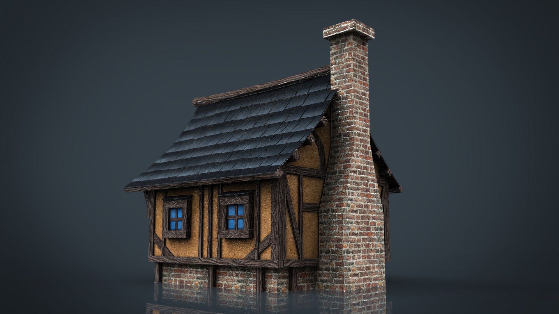 3d Model Medieval Town House 1