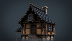 3d model medieval town house 1