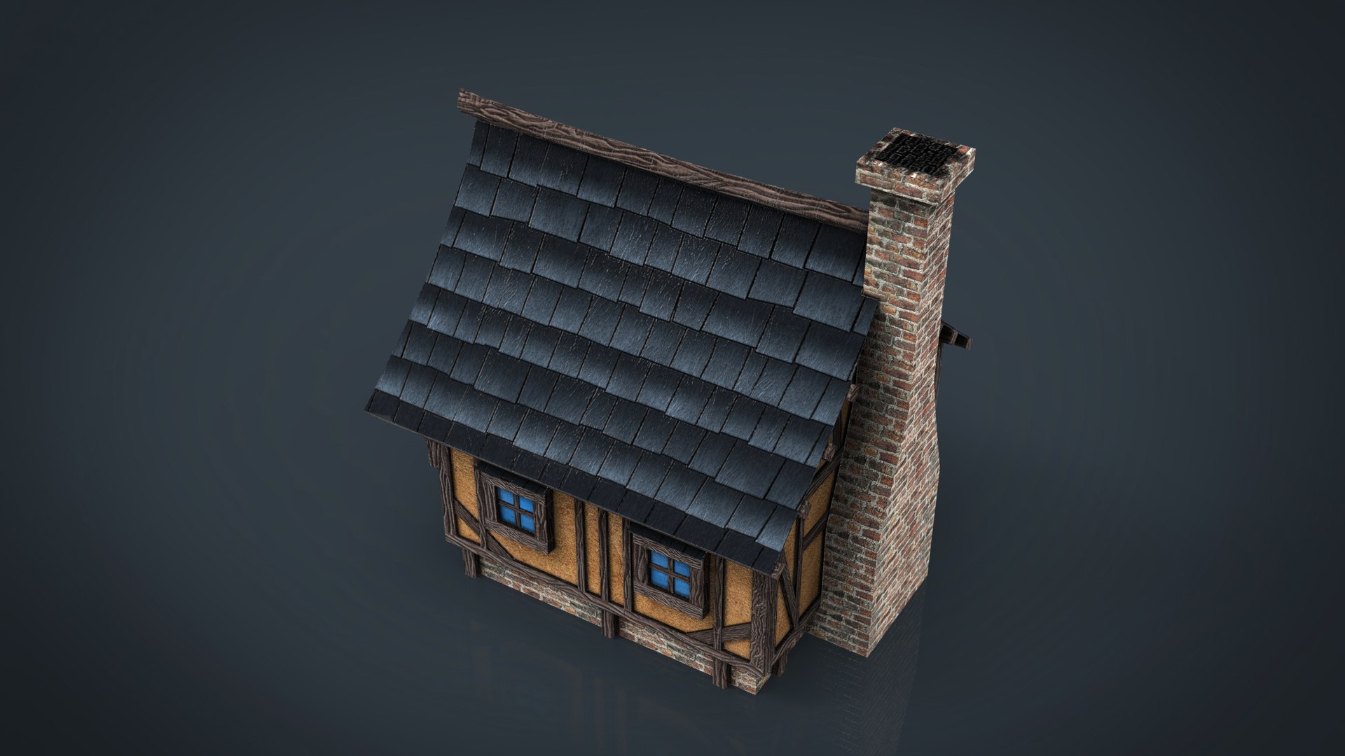 3d Model Medieval Town House 1