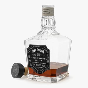 3D Open Bottle of Jack Daniels Dark