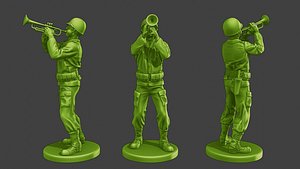 American soldier ww2 Trumpet A15 3D model