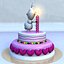 Torta di compleanno con uomo di neve ghiacciata