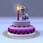 Torta di compleanno con uomo di neve ghiacciata