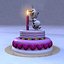 Torta di compleanno con uomo di neve ghiacciata