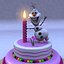 Torta di compleanno con uomo di neve ghiacciata