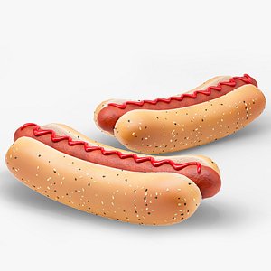 3D Hot dog 01 model