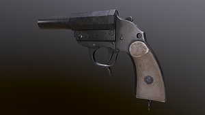 3D LP34 Flare gun - Leuchtpistole 34 Low-poly 3D model model