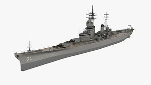 3D uss wisconsin battleship ship