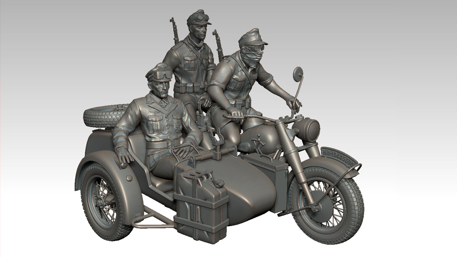 3D german motorcycle crew ww2 - TurboSquid 1767846