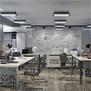 Sci-Fi Meeting Room White 3D model