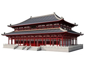 Japanese Temple Hall Pavilion 3D model
