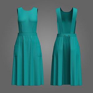 Historical Nurse Apron 3D