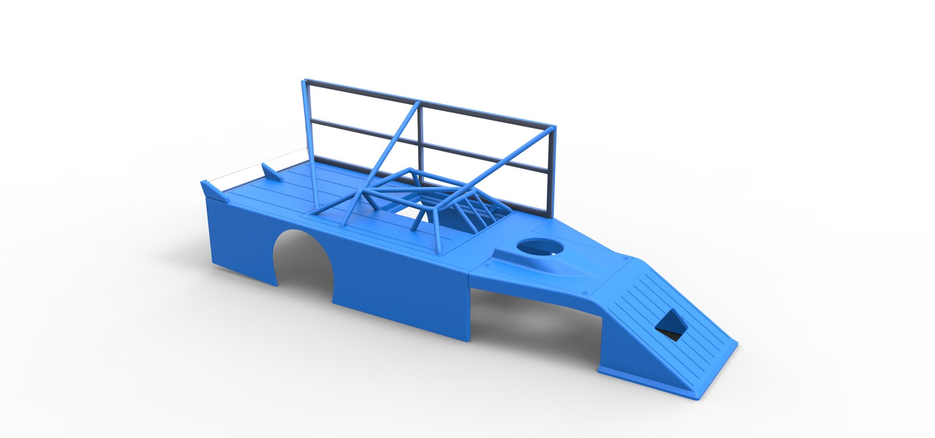 Shell Of Asphalt Modified Stock Car With Side Wing Scale 1 To 25 3D ...
