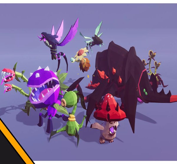 polygonal packs creatures flower plant 3d model