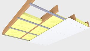 ceiling wood insulation 3D model