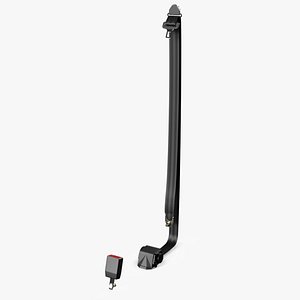 Retractable Car Seat Belt Set with Buckle Black