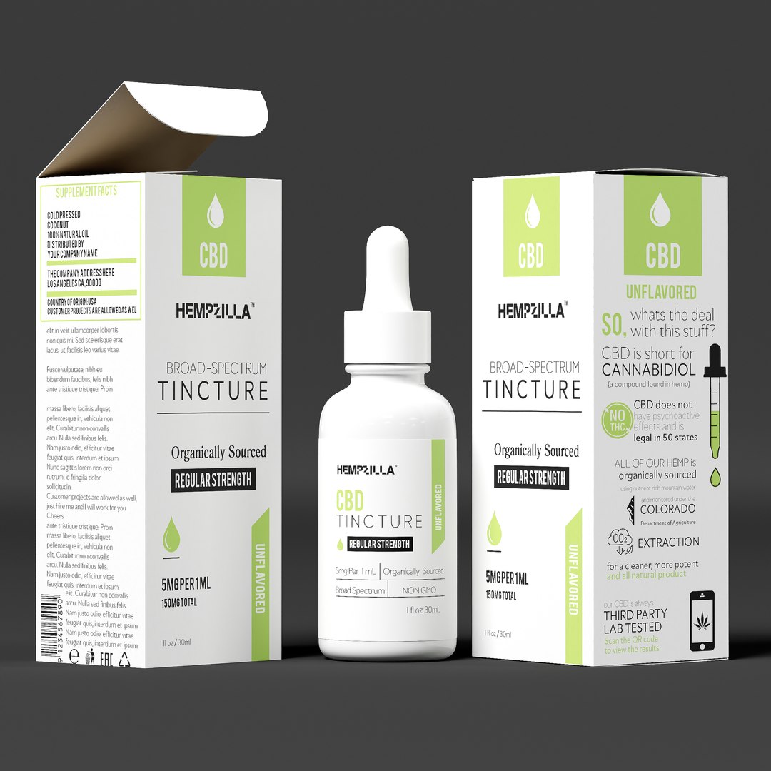 3D Model Hempzilla CBD Unflavored - TurboSquid 2287158