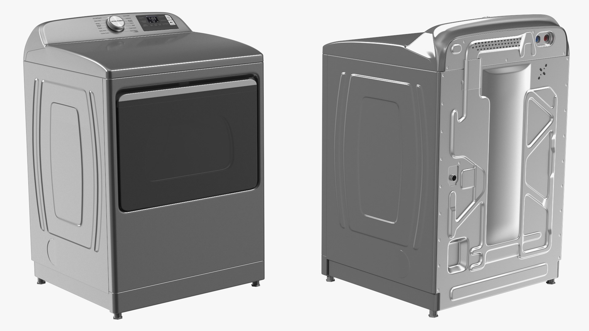 Top Load Laundry Dryer Machine Metallic 3D - TurboSquid 2099514