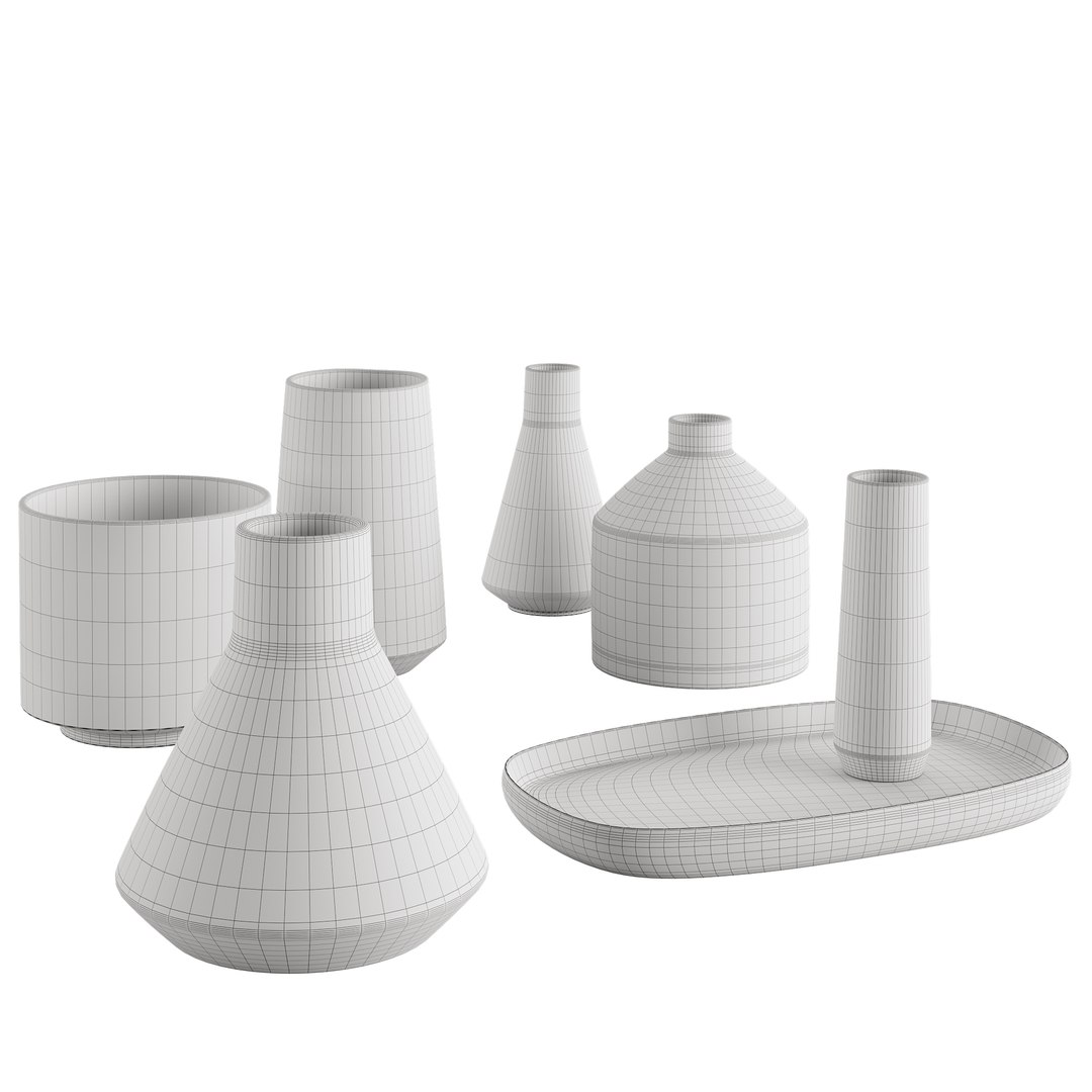 3D Set Ceramic Vases 2 Model - TurboSquid 2159273