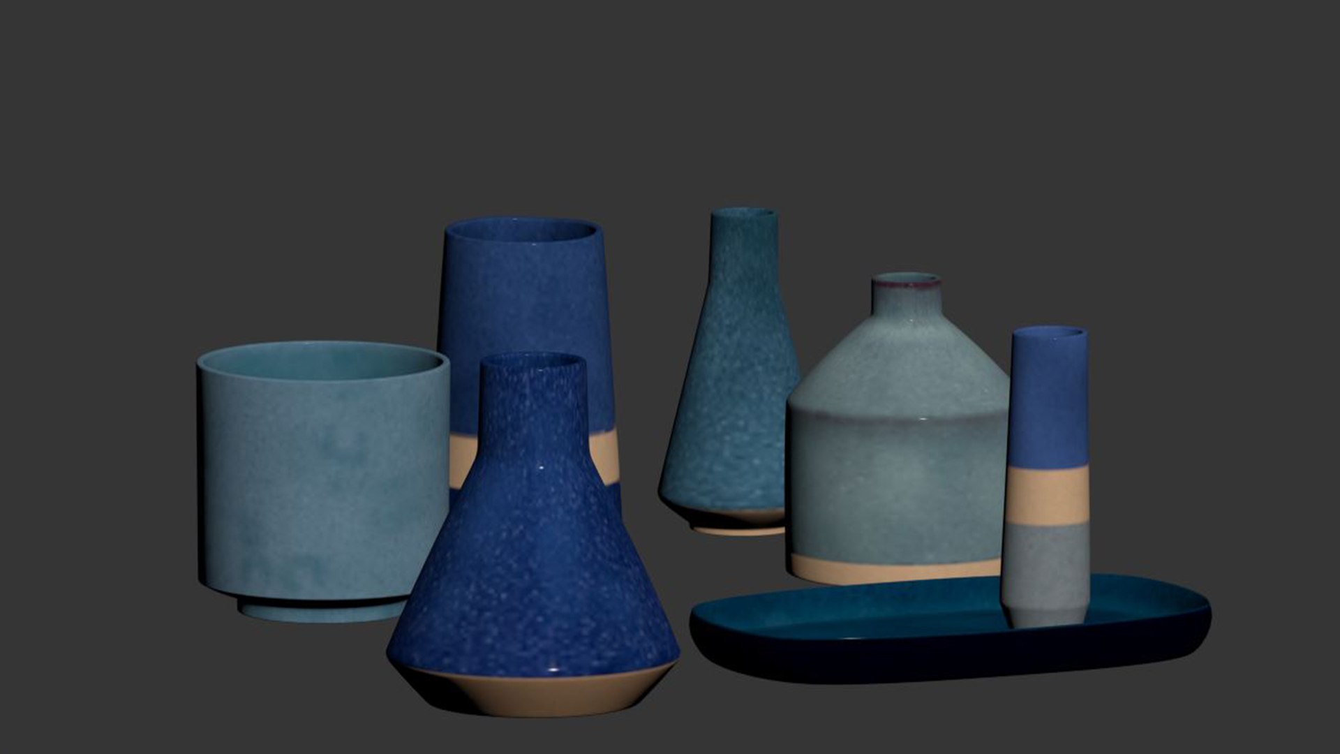 3D Set ceramic vases 2 model - TurboSquid 2159273