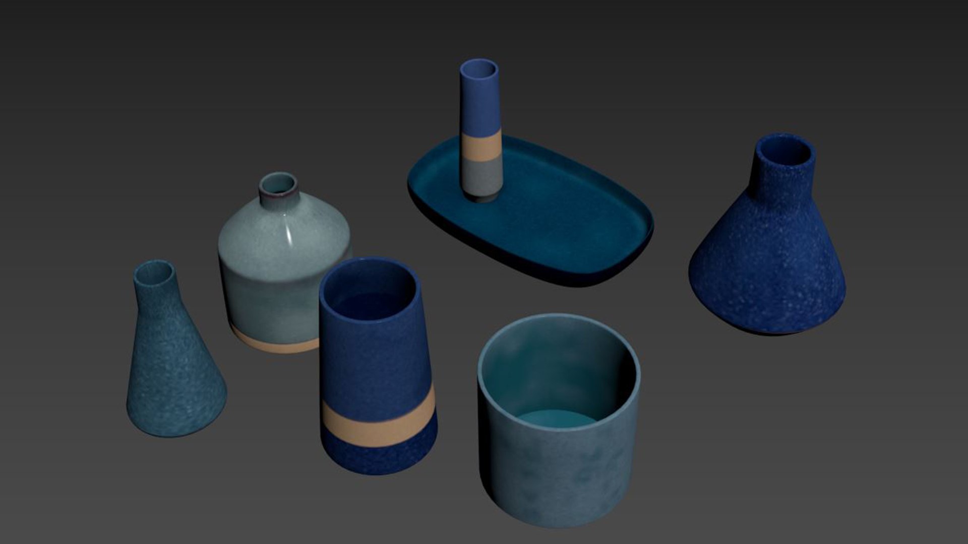 3D Set Ceramic Vases 2 Model - TurboSquid 2159273