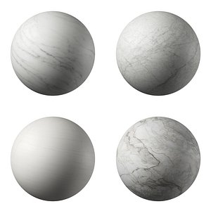 White Marble Porcelain Stoneware Materials Set 06