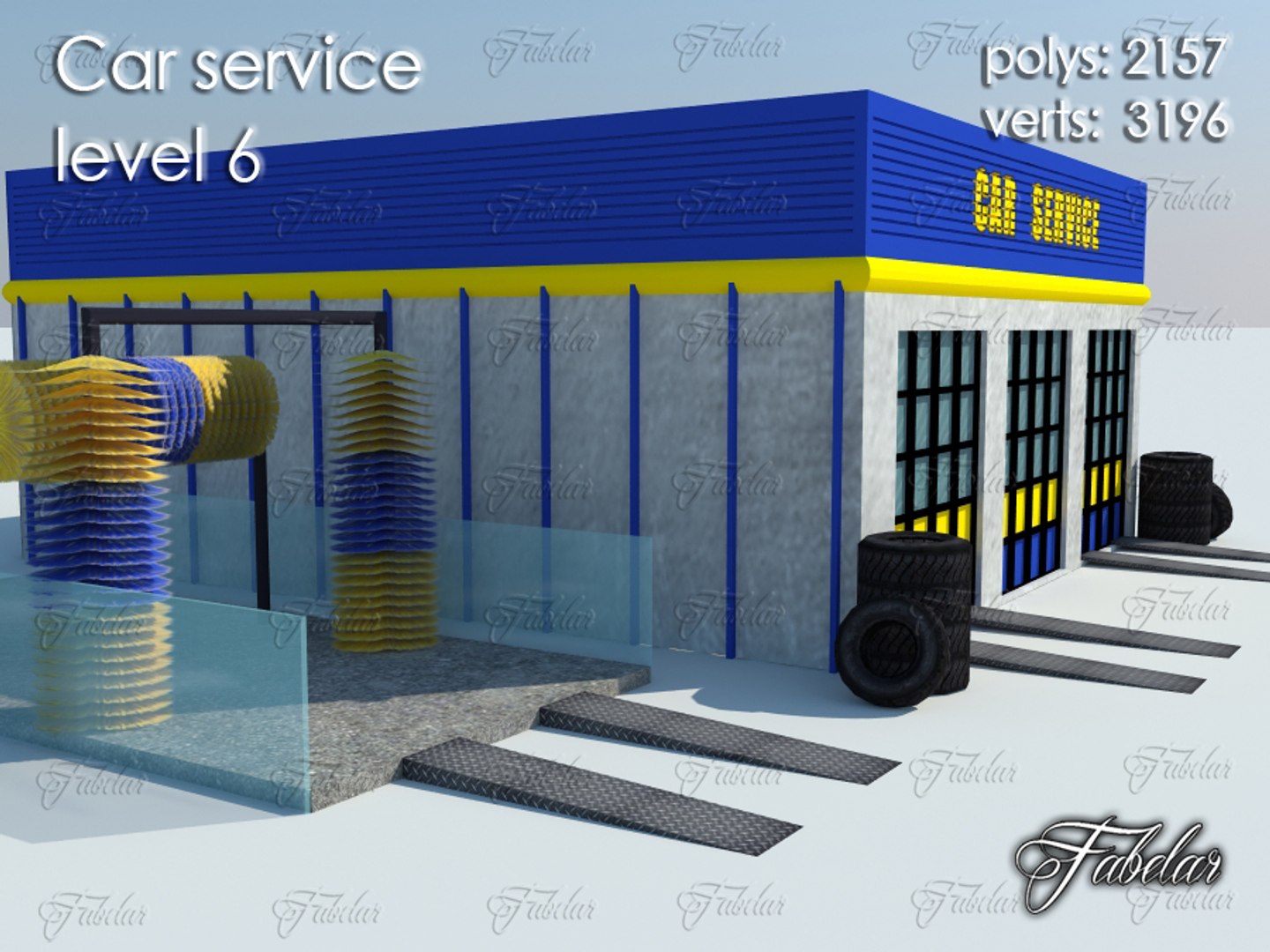 3d model car service level 6